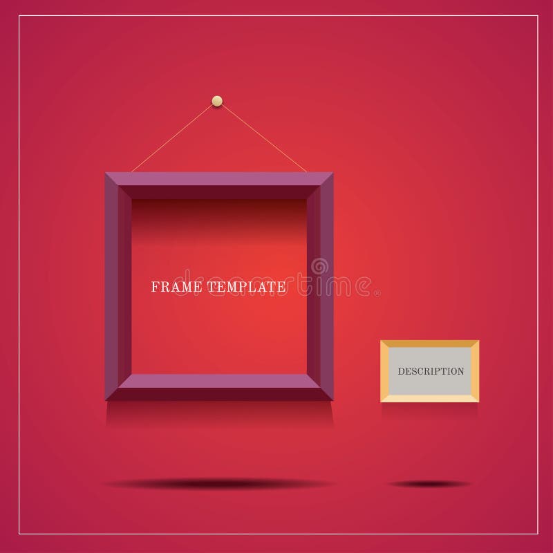 Cadre pourpre moderne carré avec le blanc de description sur le fond rouge illustration libre de droits Cadre pourpre moderne carré avec le blanc de description sur le fond rouge illustration libre de droits