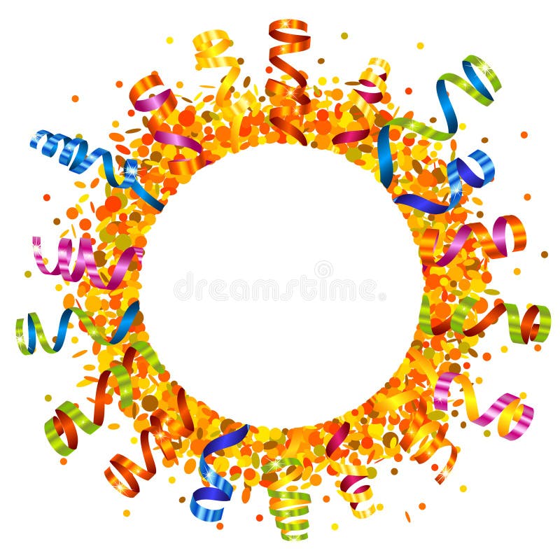 Confettis Et Soleil Serpentin Illustration de Vecteur Illustration du