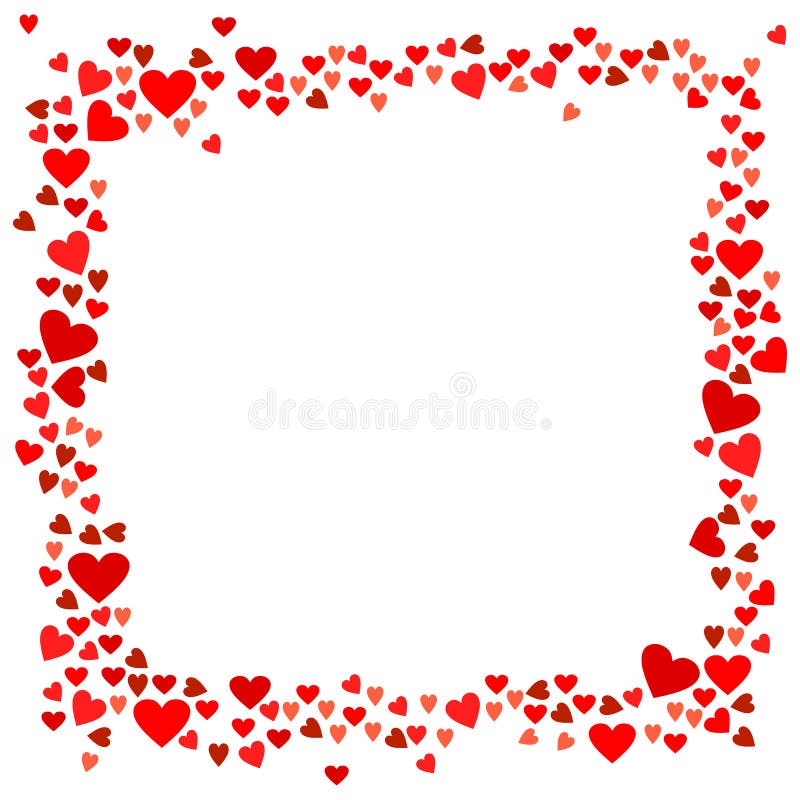 Cadre rouge de coeurs de vecteur pour la conception de jour de valentines illustration stock Cadre rouge de coeurs de vecteur pour la conception de jour de valentines illustration stock