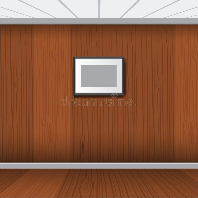 Cadre réaliste de photo avec la pièce intérieure en bois Illustration de vecteur illustration libre de droits Cadre réaliste de photo avec la pièce intérieure en bois Illustration de vecteur illustration libre de droits