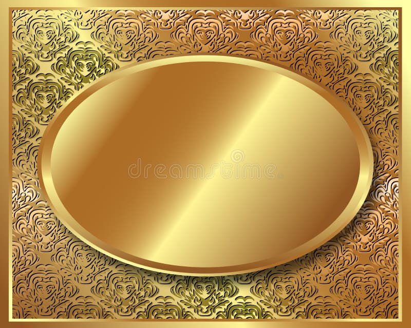 Cadre sensible d'or avec le modèle illustration stock Cadre sensible d'or avec le modèle illustration stock