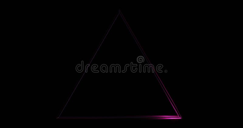 Cadre triangulaire avec ligne de néon brillant illustration stock