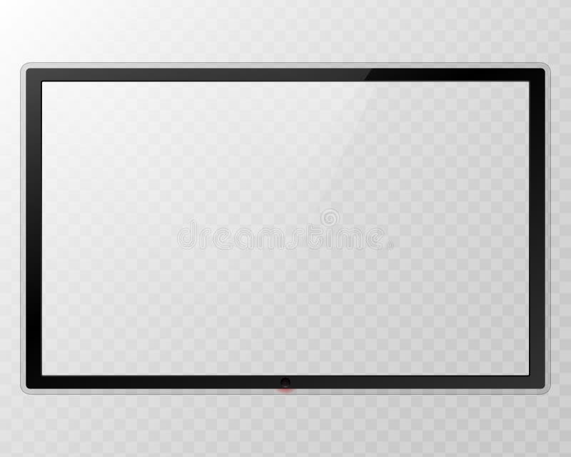 Cadre TV Videz le cadre mené de photo de noir d'ordinateur de moniteur sur le fond transparent illustration stock Cadre TV Videz le cadre mené de photo de noir d'ordinateur de moniteur sur le fond transparent illustration stock