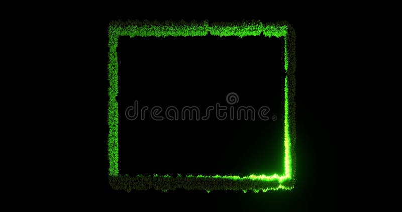 Cadre vert recouvert de mousse avec faisceau lumineux illustration stock