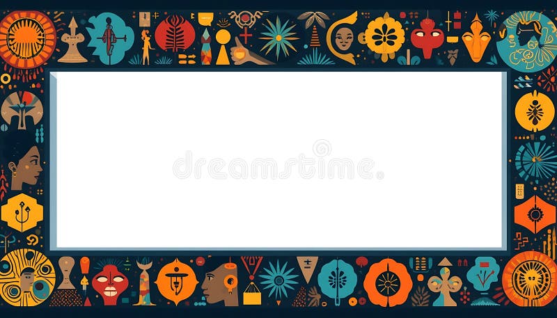 Cadru abstract cu stil tribal Art pentru desene și prezentări creative stock illustration