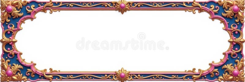 Cadru alb, cu cadru albastru roz, complex, cu cadru alb sau cadru izolat stock illustration