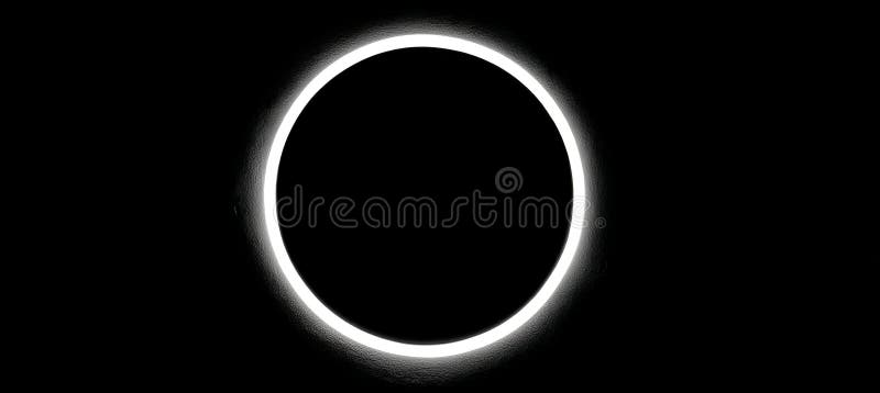 Cadru Circular Alb Neon Strălucitor Pe Un Fundal Negru Element De Design Modern Abstract royalty free illustration