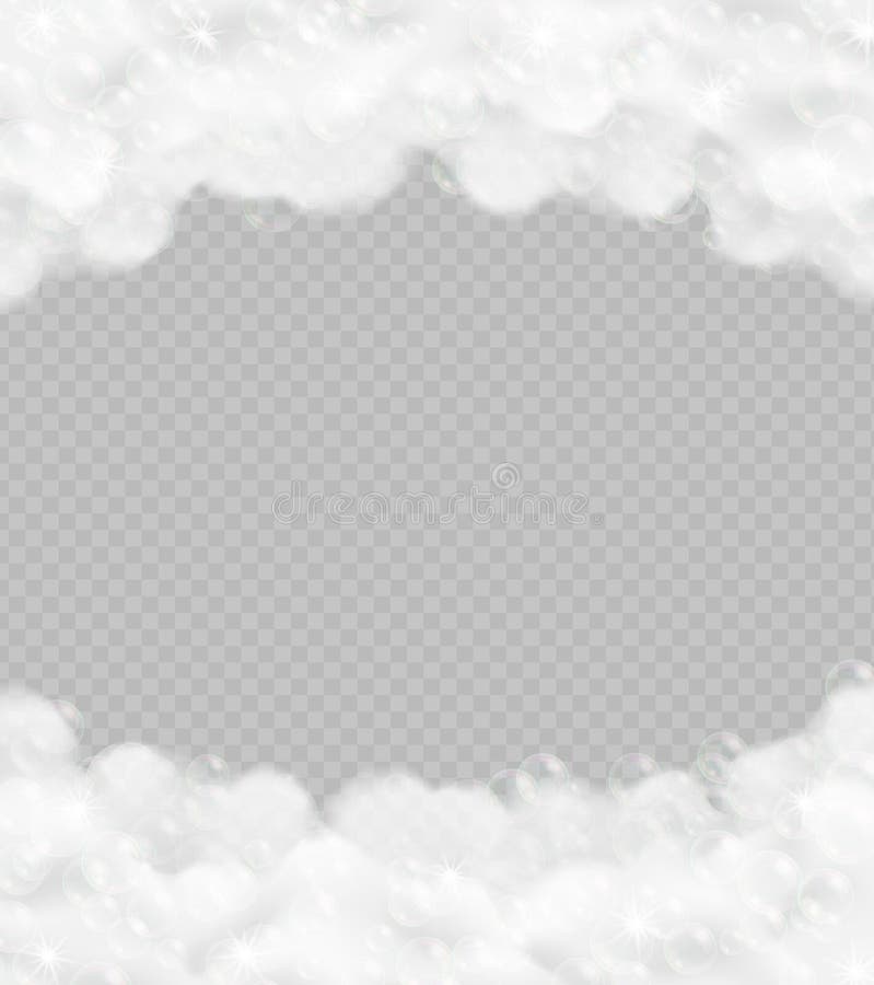 Cadru de spumă pentru baie realist izolat pe fond transparent. royalty free illustration