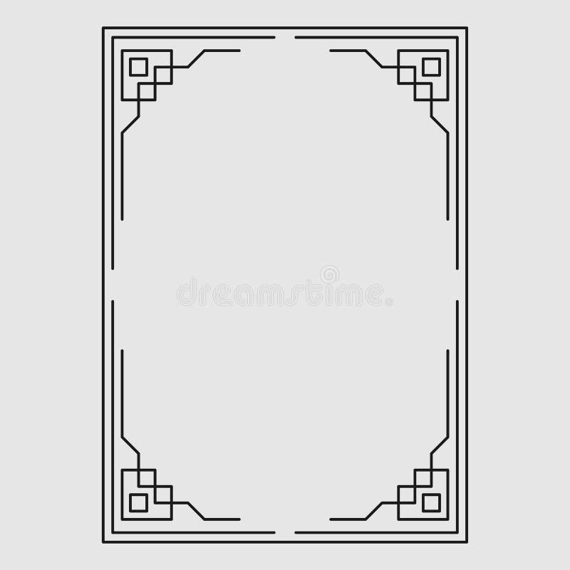 Cadru decorativ decorativ cu pictogramă întunecată royalty free illustration
