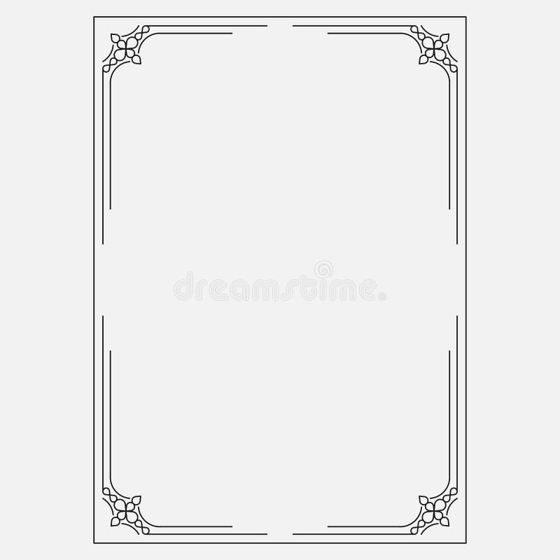 Cadru decorativ decorativ cu pictogramă întunecată stock illustration