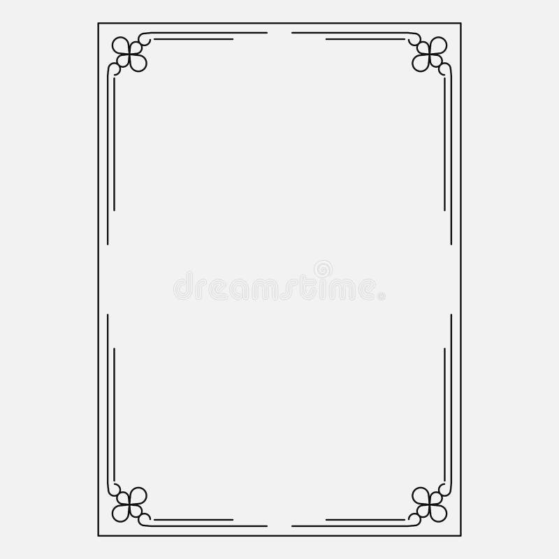 Cadru decorativ decorativ cu pictogramă întunecată stock illustration