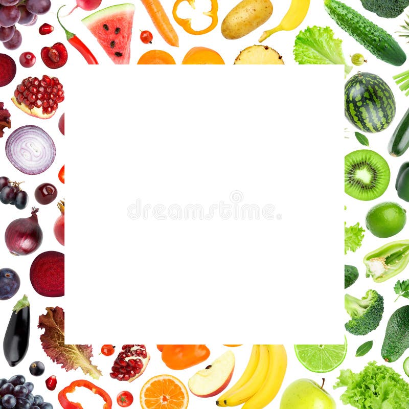 Cadru din fructe și legume proaspete royalty free illustration