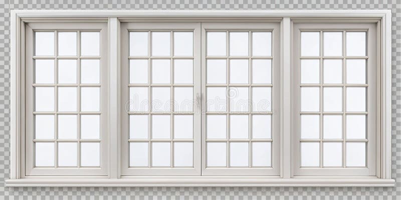 Cadru fereastră Rafinat MultiPane Un detaliu arhitectural uimitor pentru proiectele de design pentru acasă, izolate în mod transpa royalty free illustration