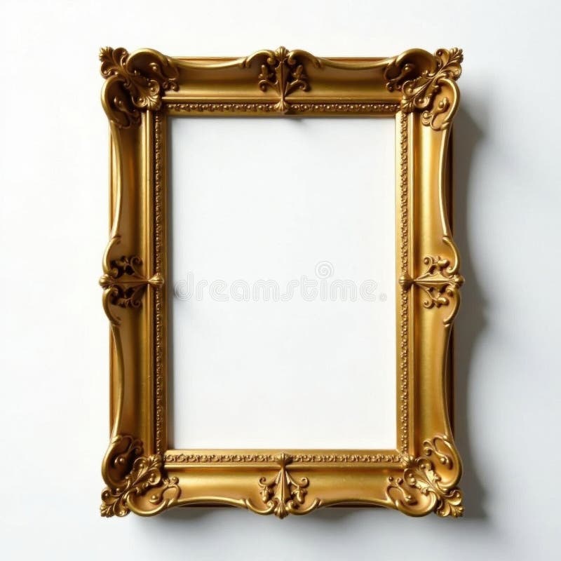 Cadru imagine antic de aur complex cadru imagine fundal alb detaliu cadru imagine fundal alb vector illustration