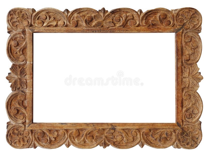 Cadru imagine din lemn cu fileuri royalty free stock photo