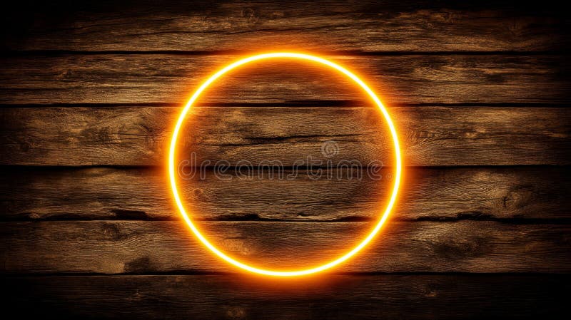 Cadru oval galben strălucitor pe textura lemnului rustic Abstract Illustration. royalty free illustration
