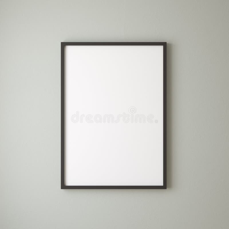 Cadru pentru afișaj de machetă, închis pe perete, colorat în verde pastel vector illustration