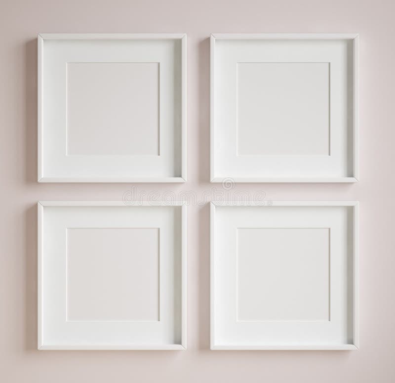 Cadru pentru afișaj machetă, închis pe perete, colorat pastel roz vector illustration
