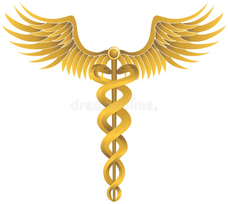 Caduceus Medical Symbol - Gold Stock Vector - Illustration of insignia ...