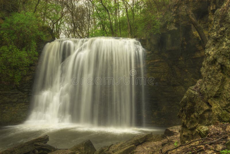 Hayden Run Falls near Dublin Ohio. Beautiful waterfall in small park. Hayden Run Falls near Dublin Ohio. Beautiful waterfall in small park.