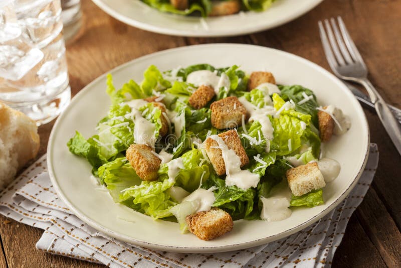 Caesar Salad organique vert en bonne santé photos libres de droits