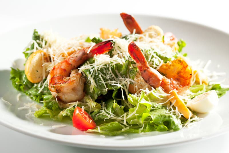 Caesar Salad with Shrimp stock photo