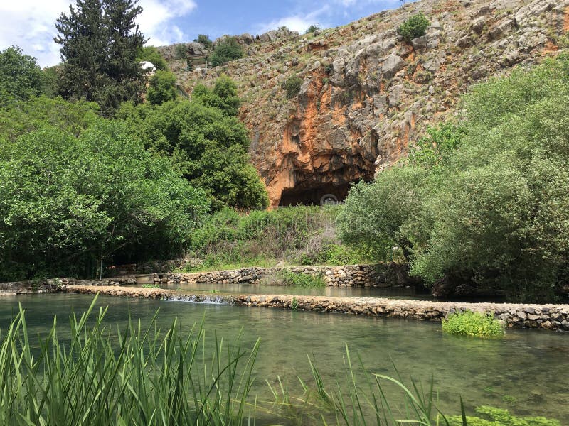 Caesarea Philippi in Golan Heights, Israel. Stock Photo Image of