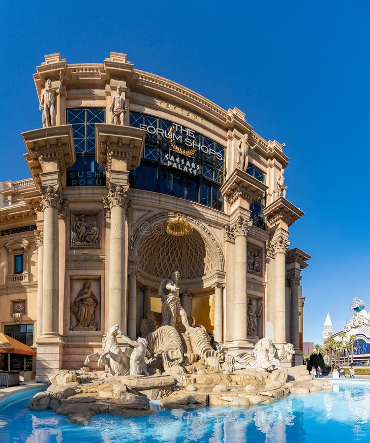 Caesars Palace Trevi Fountain Editorial Stock Image - Image of forum ...