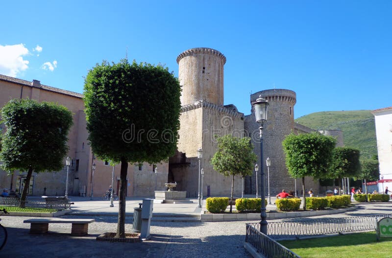 Fondi, Italy - 10 june 2013: Baronial Caetani Castle built in 1319. Fondi`s urban core is located in the south pontino halfway between Rome and Naples. Fondi, Italy - 10 june 2013: Baronial Caetani Castle built in 1319. Fondi`s urban core is located in the south pontino halfway between Rome and Naples.