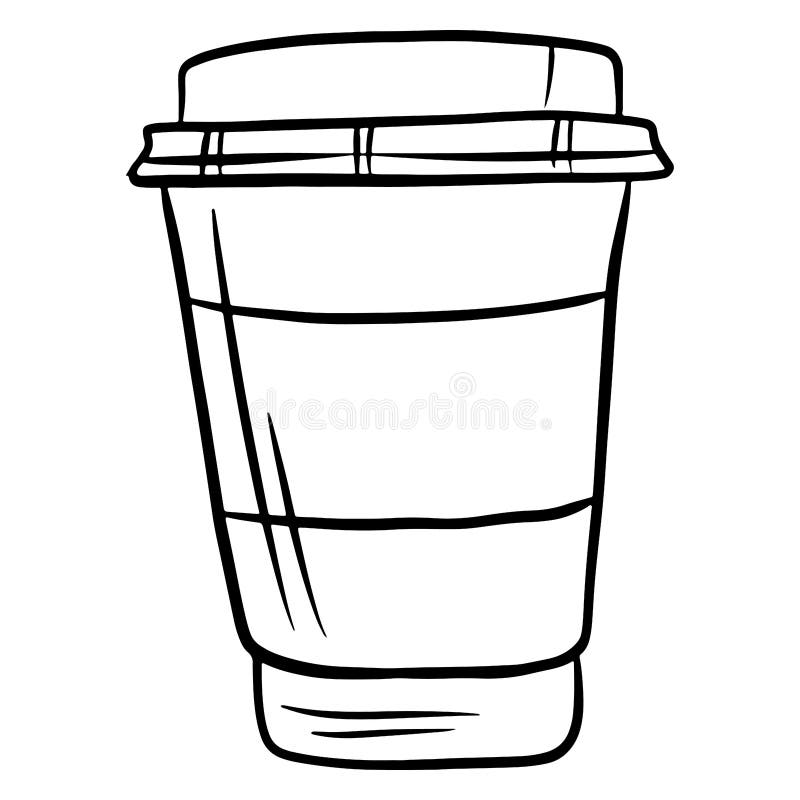 café en un vaso café en una taza de plástico café para llevar estilo de  dibujos animados 2435615 Vector en Vecteezy