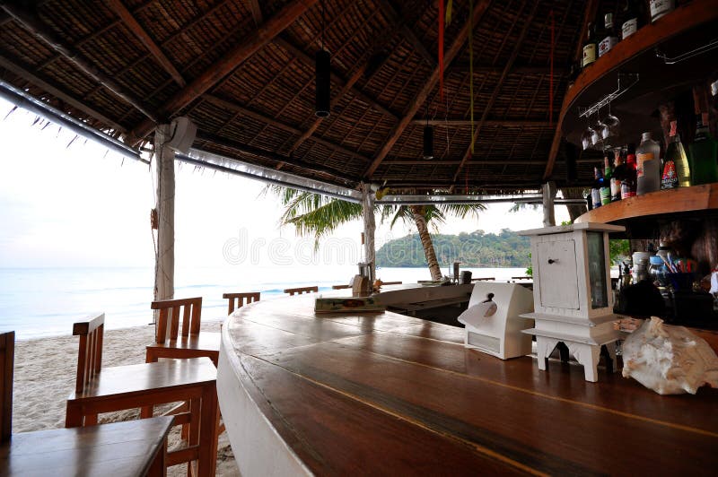 Cafe cocktail bar on the beach, Kood island, Thailand
