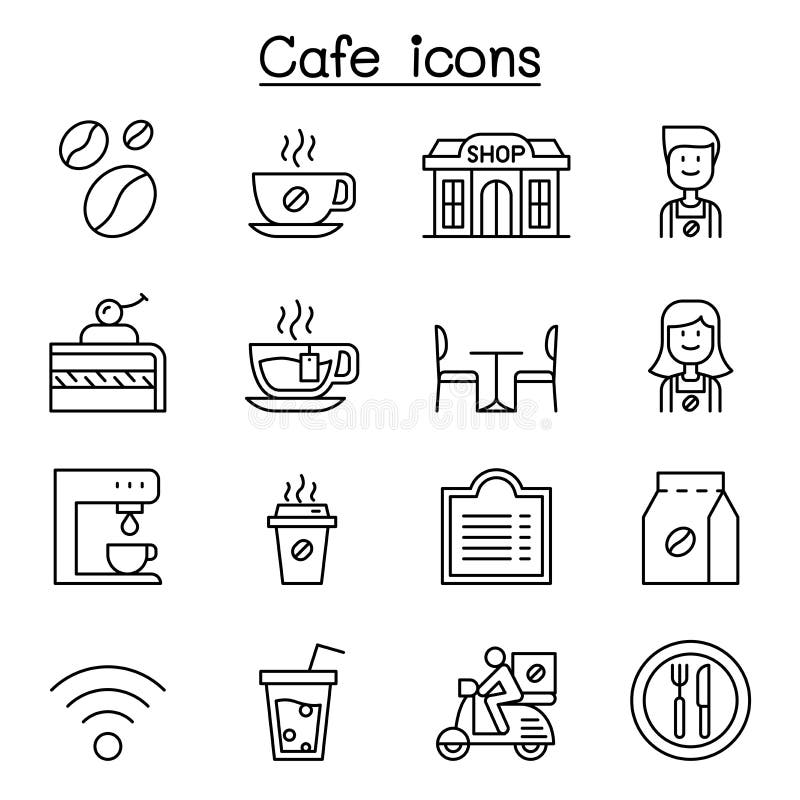 Coffee shop icon set stock illustration. Illustration of clip 72474440