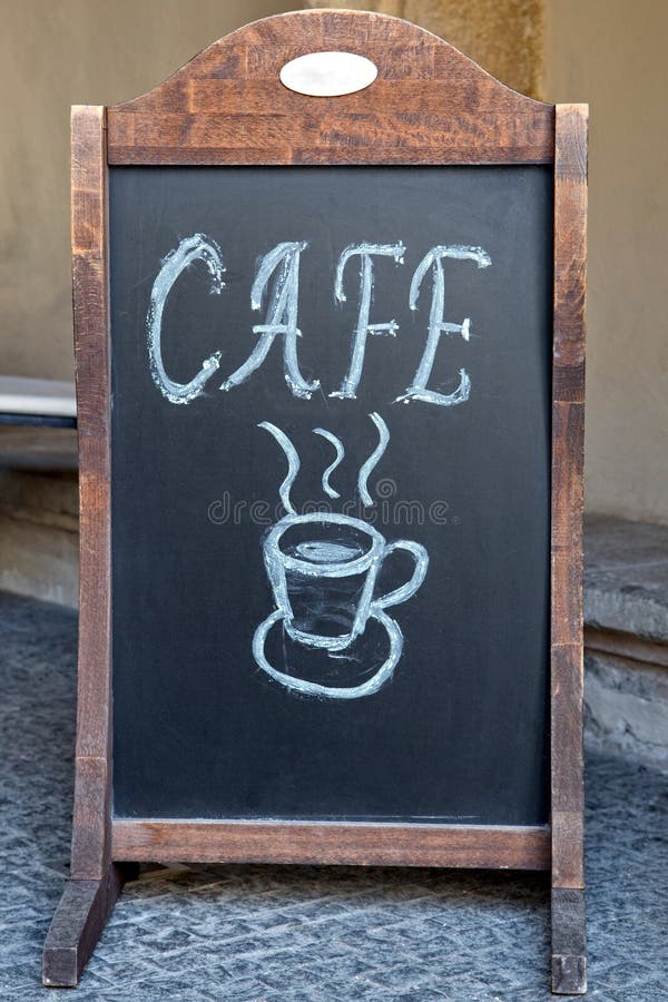 Cafe / Coffee Inscription on Blackboard Stock Image Image of