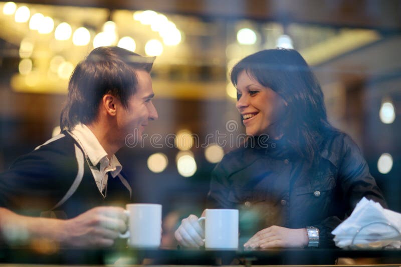 cafe couple στοκ εικόνες cafe couple στοκ εικόνες