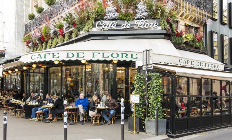 The Cafe De Flore, Paris, France. Editorial Stock Photo - Image of ...