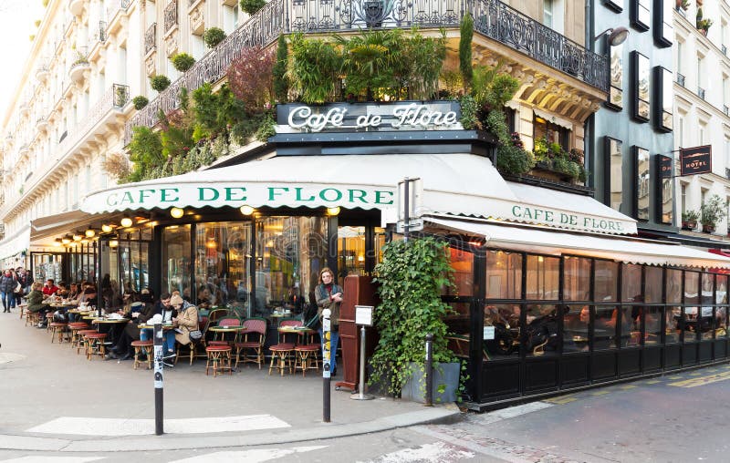 The Cafe De Flore,Paris, France. Editorial Image - Image of drinking, cafe:  86524375