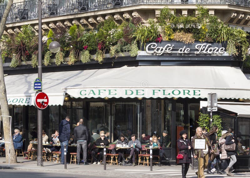 The Cafe De Flore, Paris, France. Editorial Photo - Image of ...