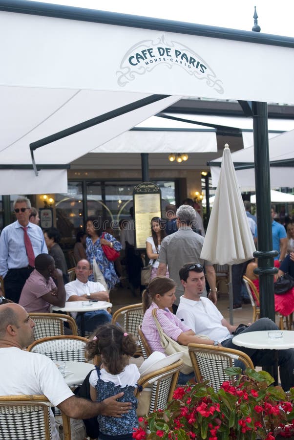 Famous Cafe De Paris In Monte Carlo, Monaco Editorial