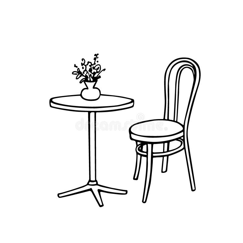Cafe Furniture Illustration Stock Vector Illustration Of