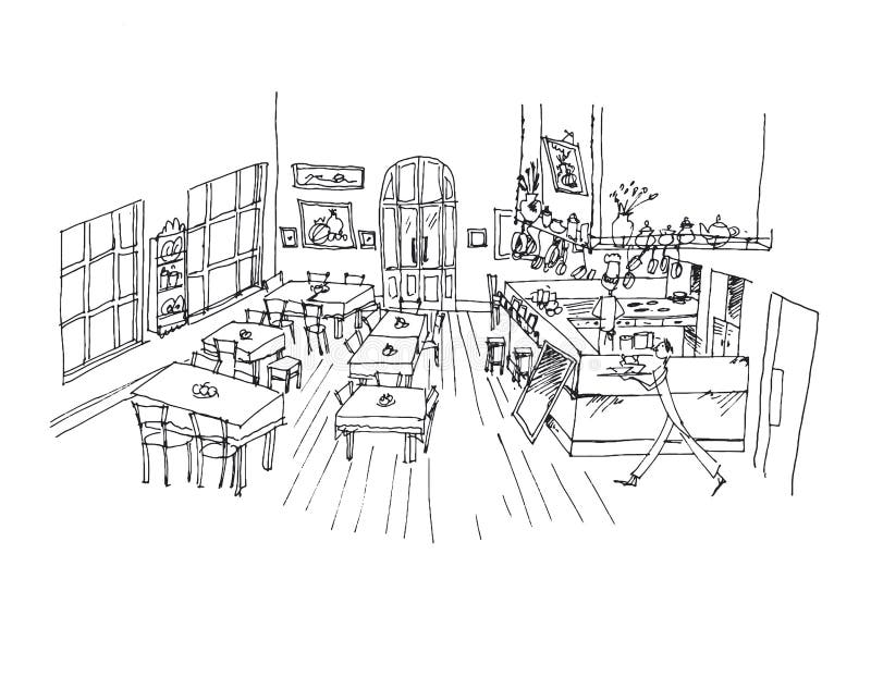 sketch of school canteen - Clip Art Library