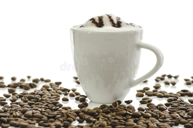 Cafe Latte with Coffee Beans Stock Image Image of caffeine, delicious
