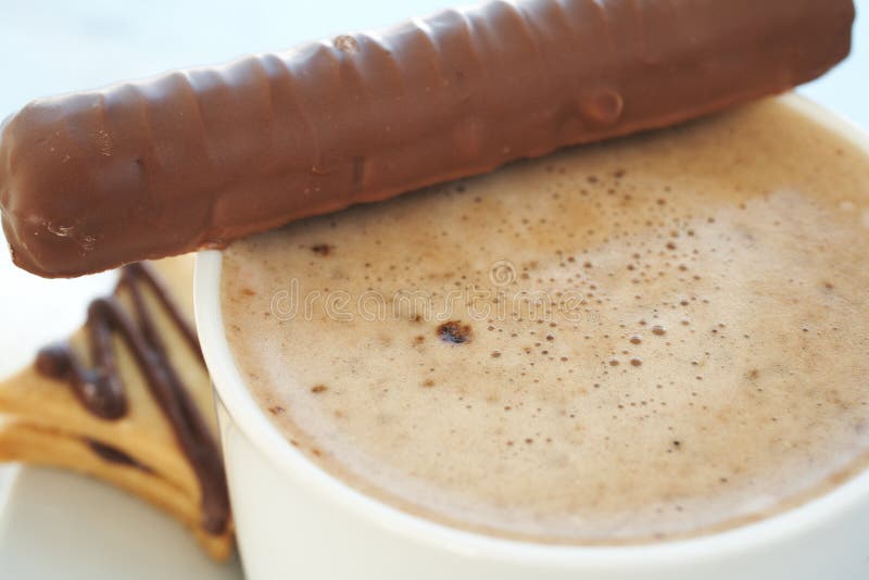 Cafe latte in coffee cup stock image. Image of milk, decoration - 4429575