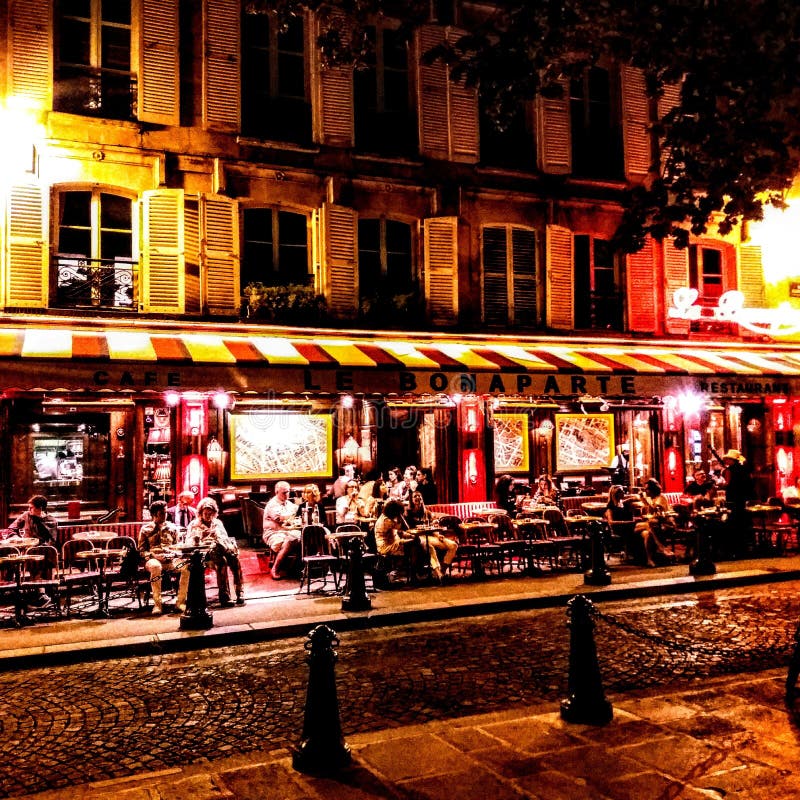 Cafe Le Bonaparte. Paris editorial stock image. Image of travel - 128665404