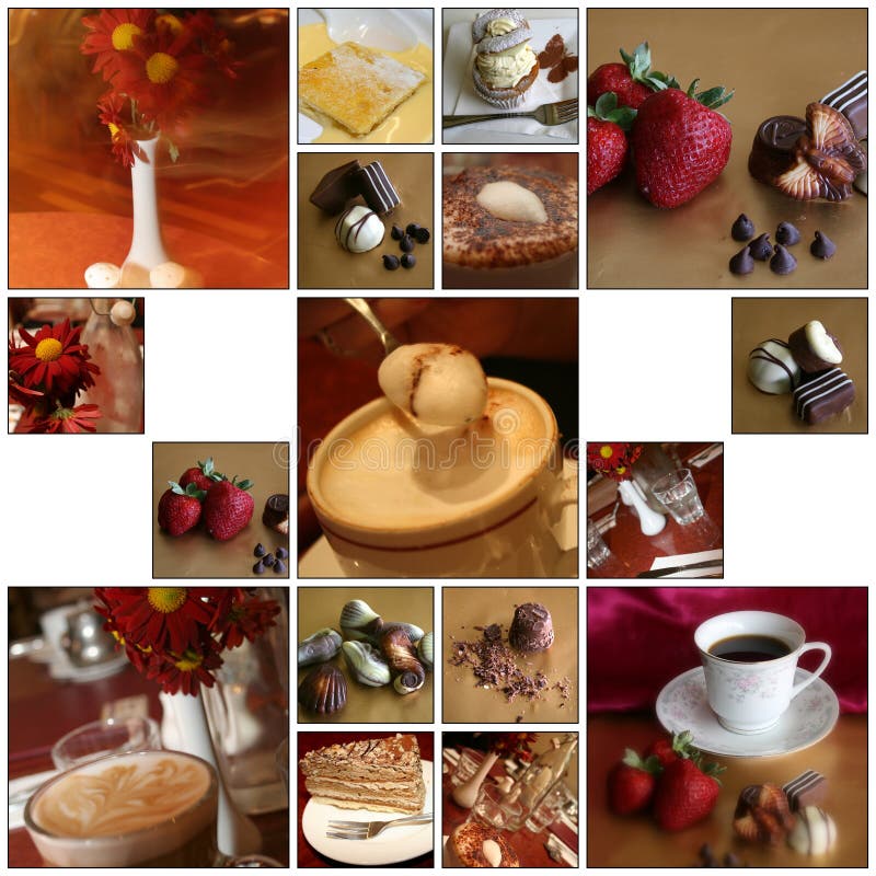 Cafe Montage stock image. Image of flowers, decoration 7330525