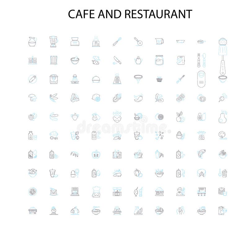 Cafe And Restaurant Concept Icons Signs Outline Symbols Concept cafe-and-restaurant-concept-icons-signs-outline-symbols-concept