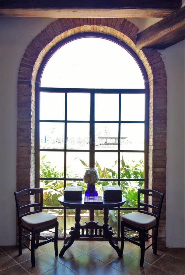 Cafe Table by Gothic Window