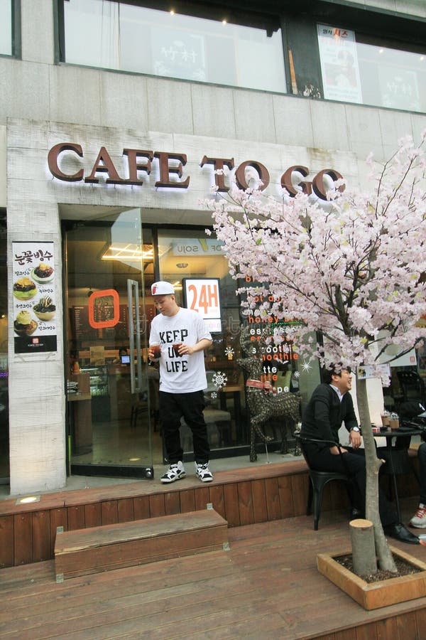 Cafe to go shop  in Seoul editorial stock photo Image of 