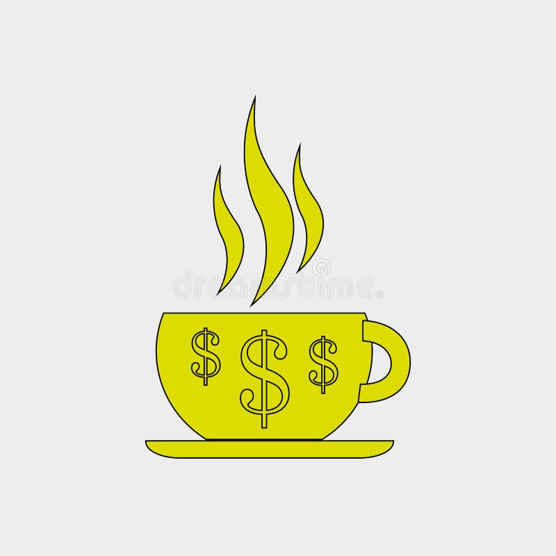 Cafea înseamnă design de bani royalty free illustration