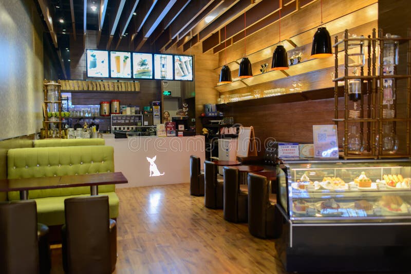 Caféinteriör arkivfoton