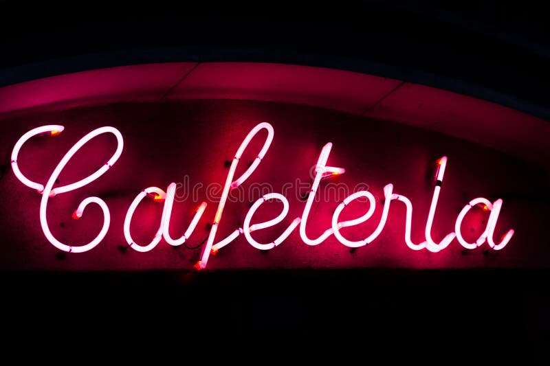 Cafeteria neon sign stock photo. Image of store, cookies - 22042758